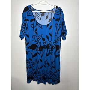 R&B Collection blue dress womens 3X blue floral career‎ office business classic